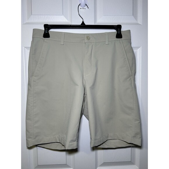Under Armour Men's Khaki Base Tech Shorts Size 34 - Picture 3 of 6